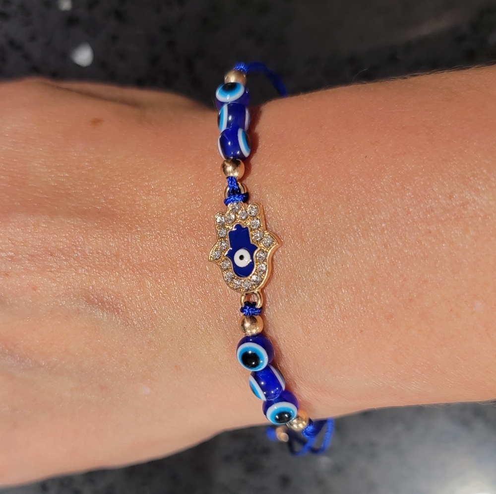 Good Luck Hamsa Hand Evil Eye Bracelet